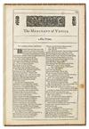 SHAKESPEARE, WILLIAM.  The Merchant of Venice.  1663.  Extract from the Third Folio.